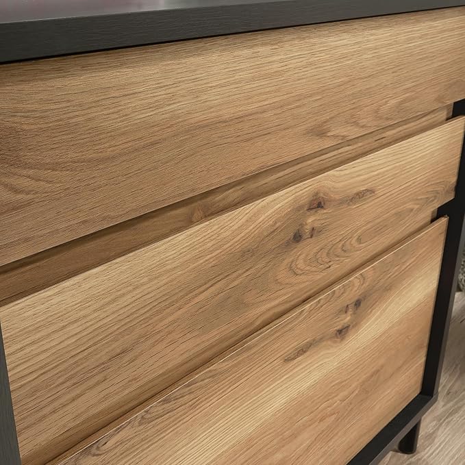 Sauder Acadia Way Lateral File, L: 30.32" x W: 19.45" x H: 29.76", Raven Oak Finish