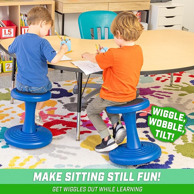 GoSports Wobble Chair - Sensory Stool for Active Kids - ADHD Chair for Classrooms or Home - 14 or 18 Inch Stool