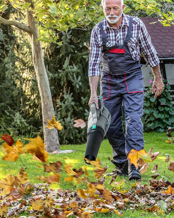 Litheli 20V Cordless, 350 CFM 85 MPH Battery , Variable Speeds Leaf Blower for Cleaning Leaves, Dust, Snow, Lawn, Yard, 4.0Ah Battery & Fast Charger Included