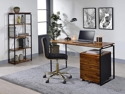 Acme Jurgen Wooden Rectangle Top Writing Desk in Oak and Black