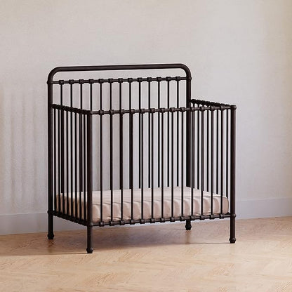 NAMESAKE Winston 4-in-1 Convertible Mini Metal Crib in Vintage Iron, Greenguard Gold Certified