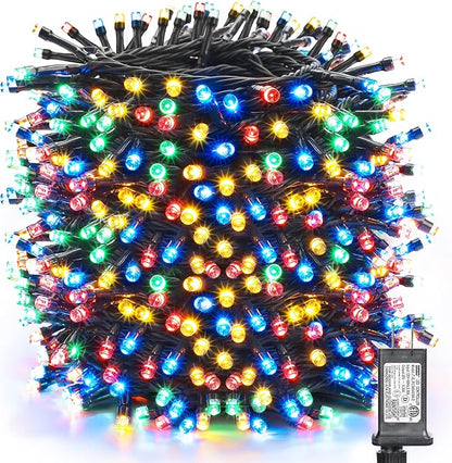 Toodour Christmas Lights Outdoor, 213ft 600 LED Christmas String Lights, 8 Modes, Timer, Waterproof Christmas Fairy Twinkle Lights for Home Garden Yard Wedding Party Tree Xmas Decors - Multicolor