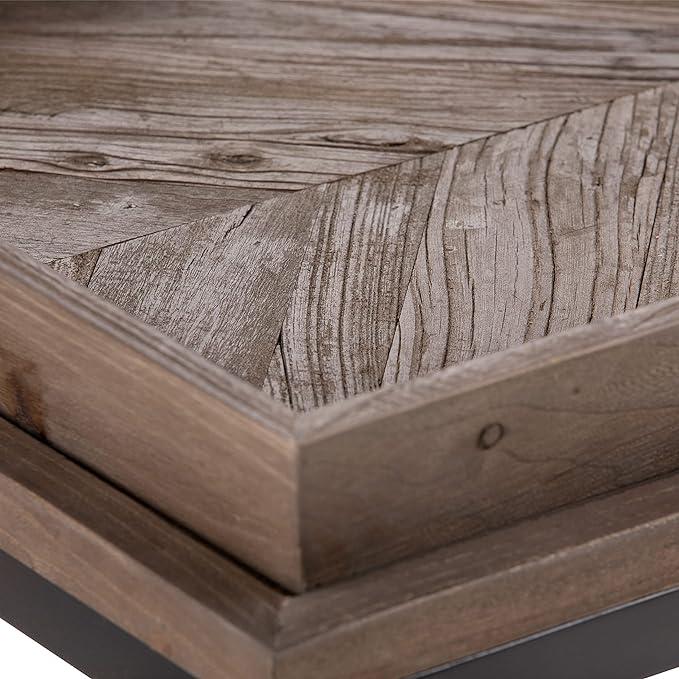 SIMPLIHOME Damien SOLID ELM WOOD 50 Inch Wide Console Table in Distressed Natural Elm, For the Living room, Entryway and Bedroom