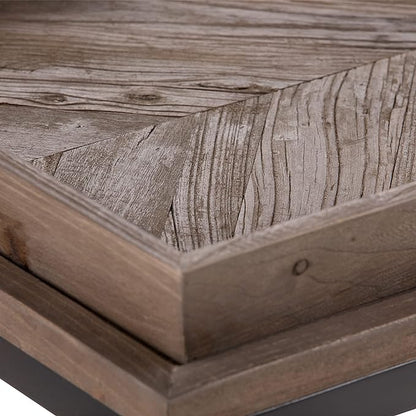 SIMPLIHOME Damien SOLID ELM WOOD 50 Inch Wide Console Table in Distressed Natural Elm, For the Living room, Entryway and Bedroom