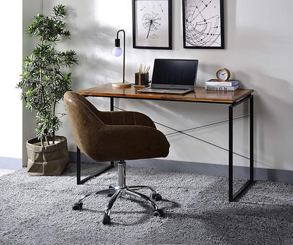 Acme Jurgen Wooden Rectangle Top Writing Desk in Oak and Black