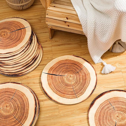 Shellwei 24 Pcs Kids Carpet Circle Seats 18 inch Print Pillow Circle Children's Mats Rug Mats Round Soft Floor Mat for Home School Classroom Story Time Group Activity Play Areas (Tree Stump)
