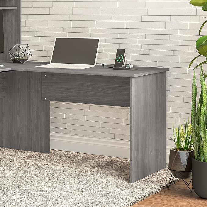 Bush Furniture Cabot 42W Shell Desk Return, 48W x 24D, Modern Gray