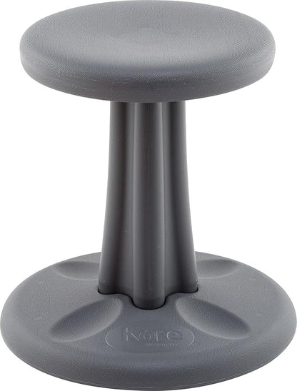Kore Kids Wobble Chair - Flexible Seating Stool for Classroom & Elementary School, ADD/ADHD - Made in The USA - Age 6-7, Grade 1-2, Grey (14in)