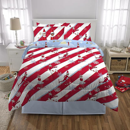 Franco Kids Bedding Soft Comforter and Sheet Set with Sham, 7 Piece Full Size, Elf on the Shelf