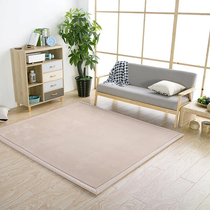 Stylish Coral Velvet Mat, V-mix Handmade weaving Plush Foam Play Crawling mat for Baby, Toddler, and Children Play Mat, Yoga Mat, Exercise Mat-Cushy- Soft & Thick Hypoallergenic, Non-toxic, Reversible