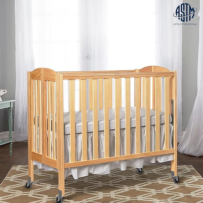 3-in-1 Folding Portable Crib, Natural, Large