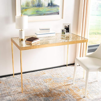 Safavieh Home Office Leilani Gold Leaf Palm Leaf Desk