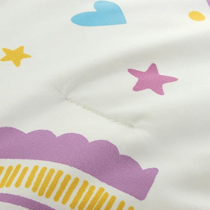 Btargot Lightweight Soft 3 Piece Rainbow Comforter Set with 2 Pillow Covers, Cartoon Love Hearts Suns and Stars Bedding Set for Girls Boys Kids, Twin Purple