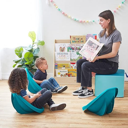 ECR4Kids Leaf Floor Seat, Rocker Chair, Turquoise, 6-Piece