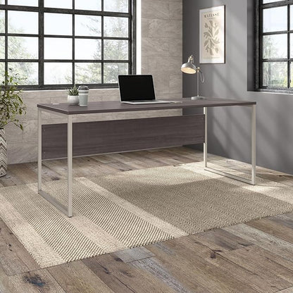 Bush Business Furniture HYD373SG Hybrid 72-Inch Computer Table Desk with Metal Legs, Storm Gray