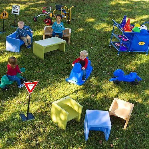 Children's Factory 3-in-1 Adapta-Benches for Kids, Flexible Seating Classroom Furniture, 3-Pack Kids Chair Set