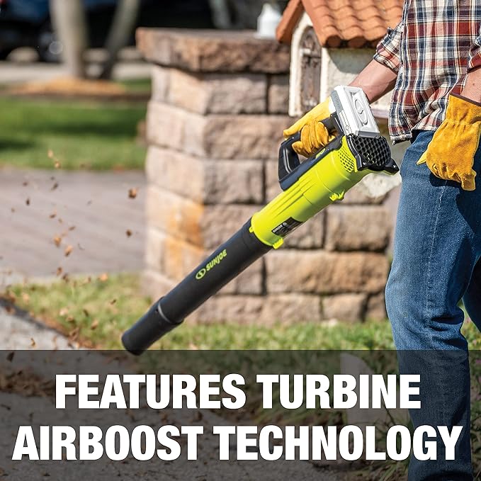 Sun Joe 24V-TB-LTE-P1 24-Volt IONMAX Jet Blower Cordless Compact Turbine Leaf Blower 100-MPH, Promotional Kit (w/ 2.0-Ah Battery and Charger)