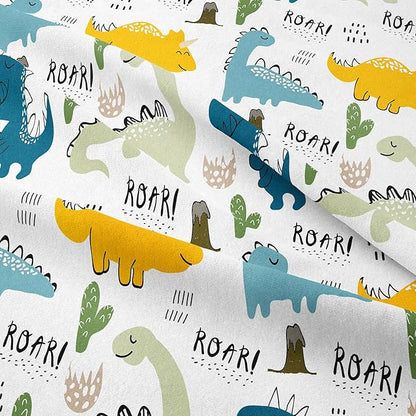 NINENINE Dinosaur Bedding Set for Kids,Queen Size Dinosaur Comforter Sets for kids boys,Blue Bedding Sets Cute Bed Set with 1 Comforter 2 Pillowcases