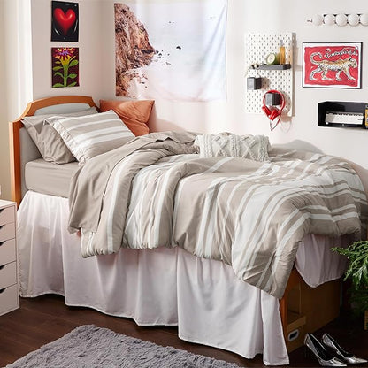Bedsure Twin XL Comforter Set, Extra Long 5 Pieces Light Camel Twin XL Bedding Sets, All Season Dorm Room Essentials with 1 Pillow Sham, Flat Sheet, Fitted Sheet and 1 Pillowcase