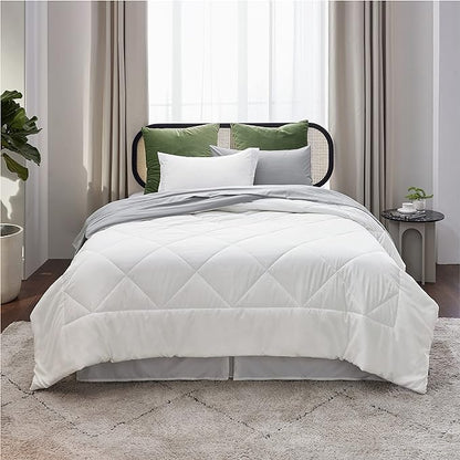 Bedsure White Twin XL Comforter Sets - 5 Pieces Reversible White Twin XL Bedding Sets with Comforters, Sheets, Pillowcase & Sham, Twin XL Bed Sets for College