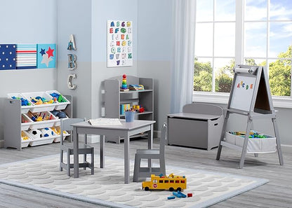 Delta Children MySize Deluxe Toy Box and GapKids Deluxe Toy Organizer with 9 Bins - Navy/Natural