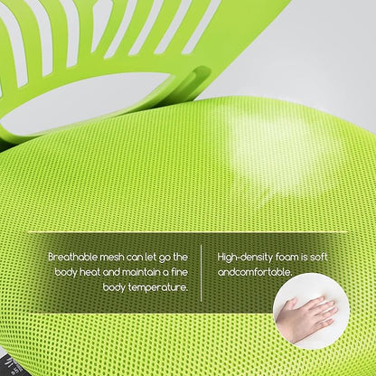 Yaheetech Kids Cute Desk Chair Small Computer Desk Chair for Teens Low-Back Armless Study Chair Swivel Task Chair Bedroom School Chair with Lumbar Support, Green