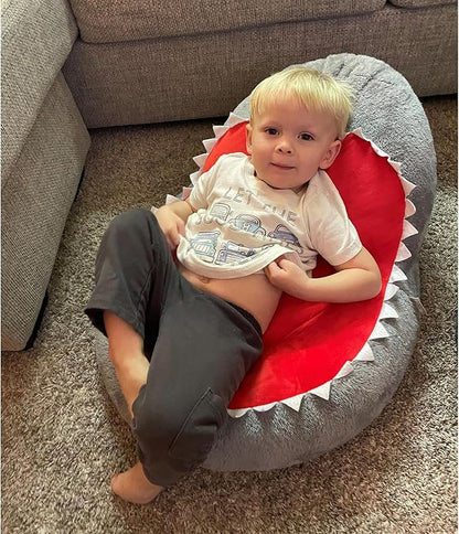 Trend Lab Shark Toddler Chair Plush Character Kids Chair Comfy Furniture Pillow Chair for Boys and Girls, 21 x 19 x 19 inches