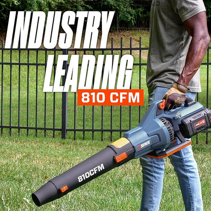 SENIX X6 60 Volt Max* Handheld Cordless Leaf Blower, Up to 810 CFM and 170 MPH, Variable Speed, Cruise Control, Lightweight, includes 4.0 Ah Battery and 3 Amp Charger (BLAX6-M1)