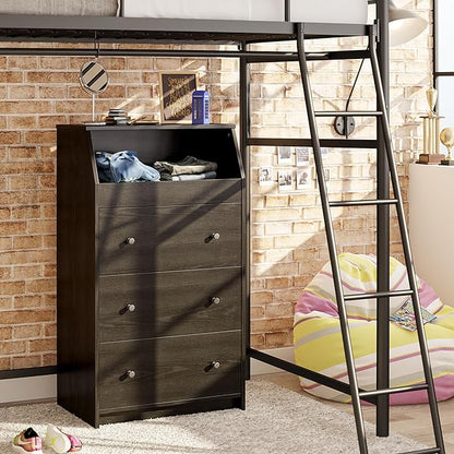 Ameriwood Home The Loft 3 Drawer Dresser, Black Oak