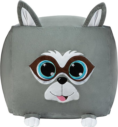 Cute Raccoon Toy Organizers and Storage for Kids Room Decor, Childrens Bean Bag Chairs, Extra Large Size, Velvet Super Soft Cover Only