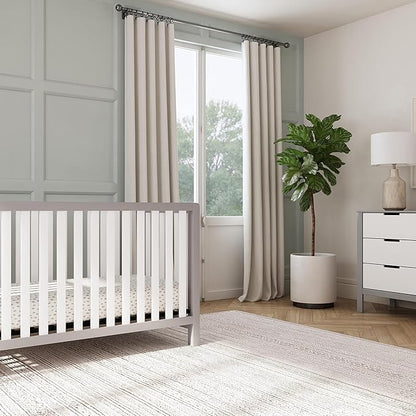 Carter's by DaVinci Colby 4-in-1 Low-Profile Convertible Crib in Grey and White, Greenguard Gold Certified