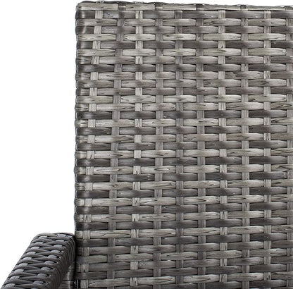 SAFAVIEH Outdoor Collection Bassey Grey Brown/White Cushion 4-Piece Conversation Patio Set PAT7507C