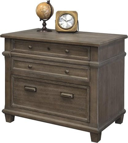 Martin Furniture Lateral File, Weathered Dove & Writing Desk, Weathered Dove