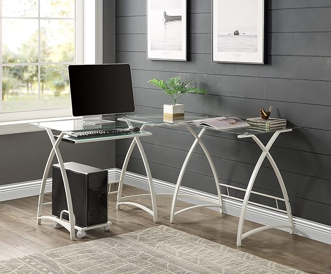 NicBex Laik-DW-00063-DX Desks, 51" W x 51" D x 28" H, White
