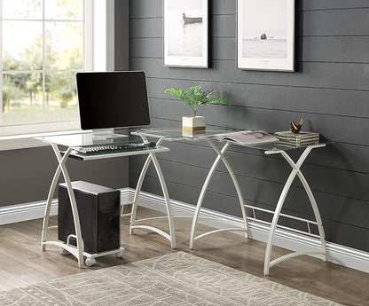 NicBex Laik-DW-00063-DX Desks, 51" W x 51" D x 28" H, White