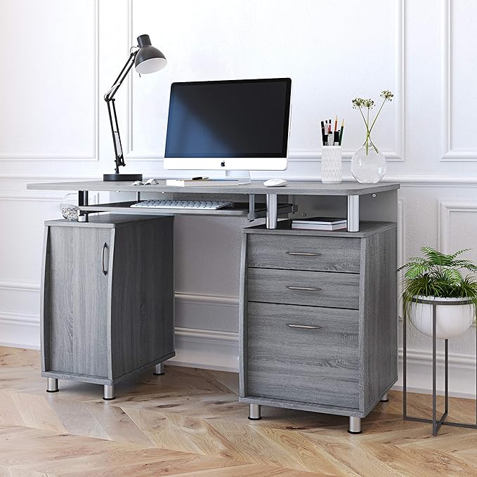 NicBex Laik-DW-00043-DX Desks, 47.5" W x 23.5" D x 30" H, Gray