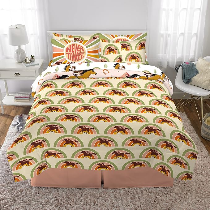 Franco Kids Bedding Super Soft Comforter and Sheet Set with Sham, 7 Piece Full Size, Spirit Riding Free