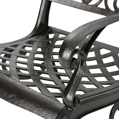 Christopher Knight Home Hallandale Outdoor Sarasota Cast Aluminum Rectangular Dining Set, 7-Pcs Set, Hammered Bronze