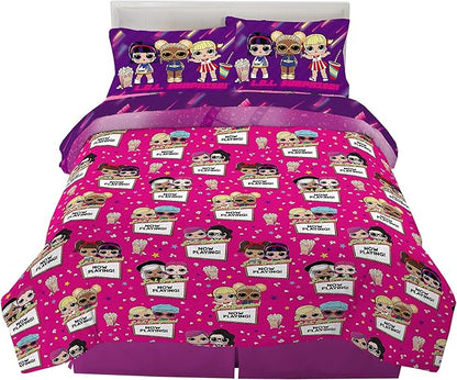 Franco Kids Bedding Super Soft Comforter and Sheet Set, 5 Piece Full Size, LOL Surprise