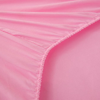 Pink Comforter Set Twin, 5-Piece Bed in a Bag Twin for Teen Girls, Pink Ruffle Bedding Set for Girls Kids, Teen Girls Bedding Sets,Princess Dress Comforter for All Season
