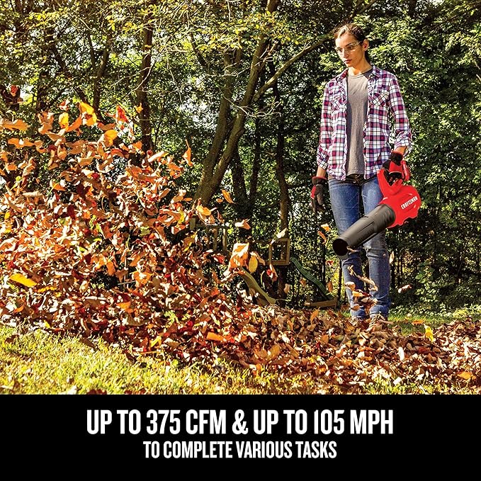 CRAFTSMAN 20V MAX Cordless Leaf Blower, Battery & Charger Included (CMCBL720M1) Red