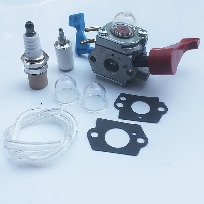 kipa Carburetor with Fuel line Spark plug Gasket kit for Poulan FL1500 FL1500LE Weedeater Sears Craftsman Leaf Blower Replace ZAMA C1U-W12B C1U-W12A Replace Husqvarna OEM # 530071629