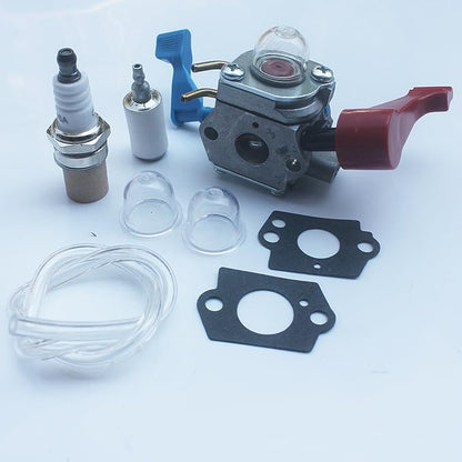 kipa Carburetor with Fuel line Spark plug Gasket kit for Poulan FL1500 FL1500LE Weedeater Sears Craftsman Leaf Blower Replace ZAMA C1U-W12B C1U-W12A Replace Husqvarna OEM # 530071629