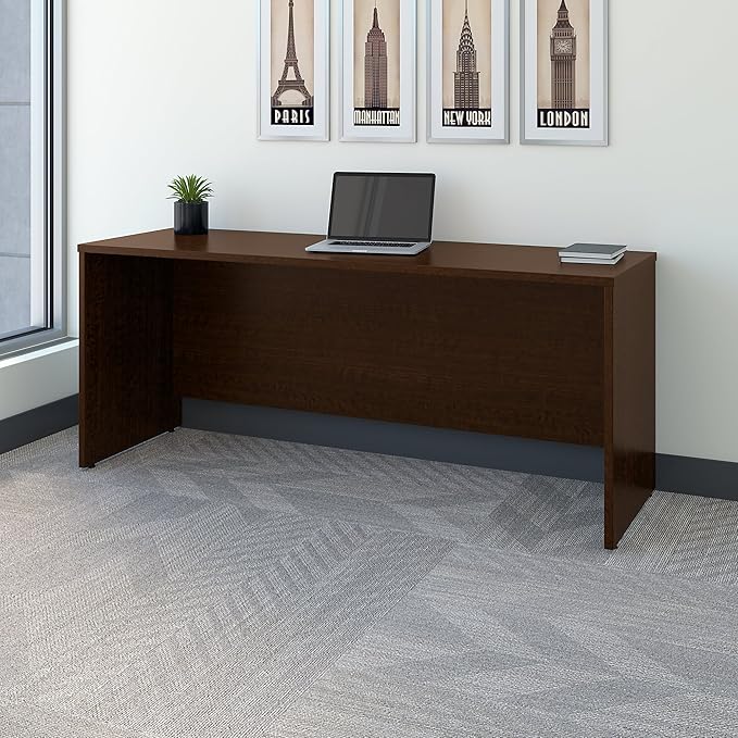 Bush Business Furniture Series C 72W x 24D Credenza Desk in Mocha Cherry