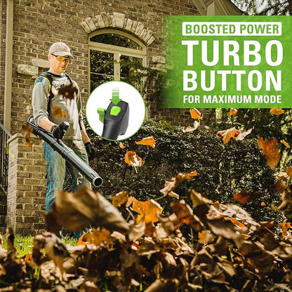 Greenworks 80V (180 MPH / 610 CFM / 75+ Compatible Tools) Cordless Brushless Backpack Blower, 5.0Ah Battery and Rapid Charger Included