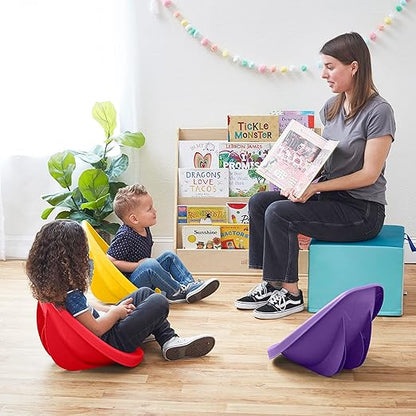 ECR4Kids Leaf Floor Seat, Rocker Chair, Primary, 6-Piece