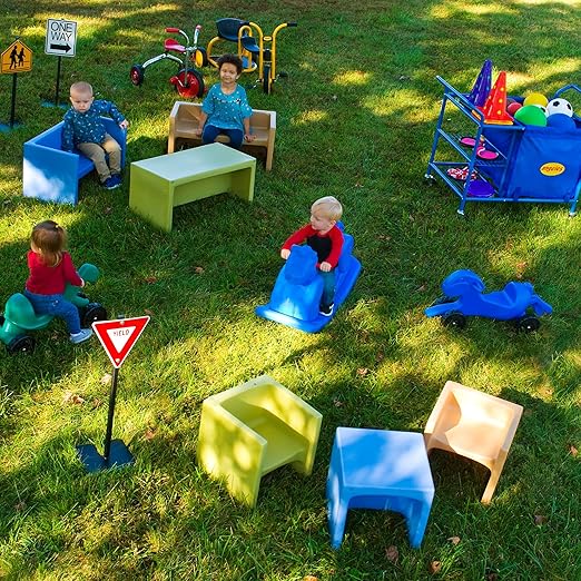 Children's Factory Adapta-Bench, CF910-056, Fern, Kids Flexible Seating, Classroom, Preschool and Daycare Furniture, Indoor or Outdoor Toddler Chairs