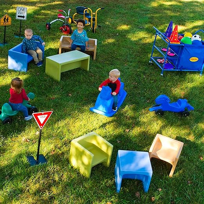 Children's Factory Adapta-Bench, CF910-056, Fern, Kids Flexible Seating, Classroom, Preschool and Daycare Furniture, Indoor or Outdoor Toddler Chairs