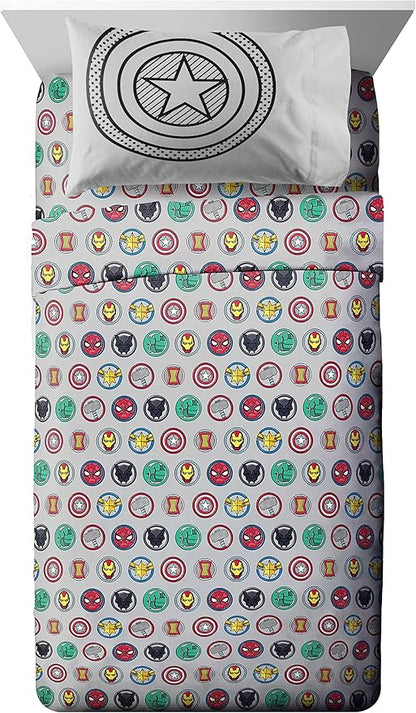 Jay Franco Marvel Avengers Pop 5 Piece Twin Size Bed Set - includes Comforter & Sheet Set - Super Soft Fade Resistant Microfiber (Official Marvel Product)