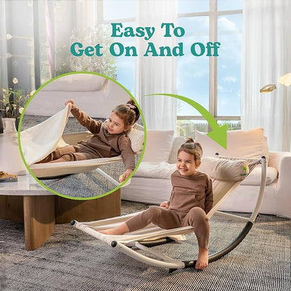 Kids Rocking Chair - Kids Recliner Chairs for Toddlers, Kids Chairs Comfy Toddlers Lounge Chair - Adjustable Pillow and Blanket for Sensory Comfort Included